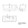 Matt Black Freestanding Double Ended Back to Wall Bath 1700 x 740mm - Oslo