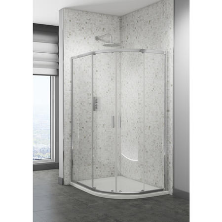 Claritas 6 Glass Quadrant Shower Screen Enclosure 900mm x 760mm - 6mm Glass