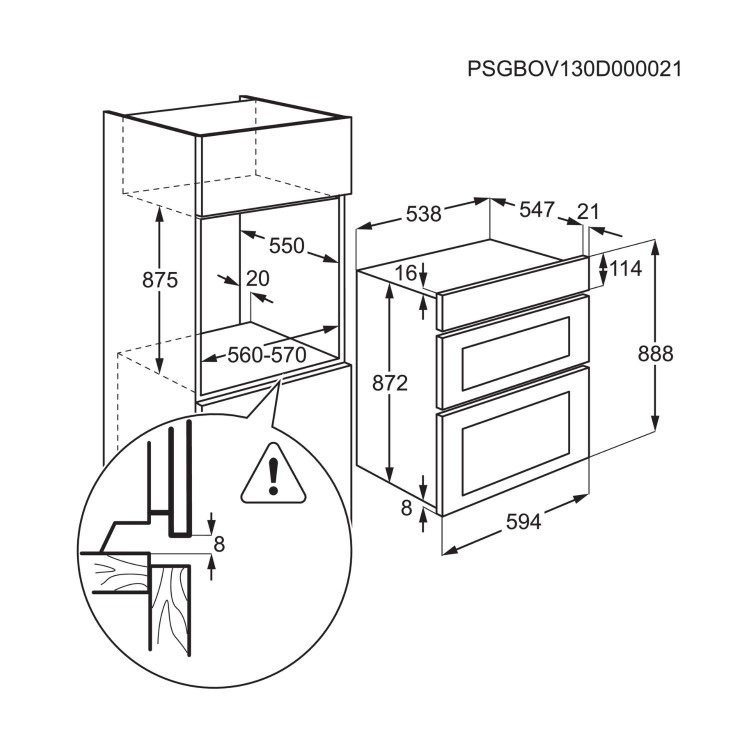 AEG 6000 Series OU5CP40B Built-In Electric Double Oven - Black