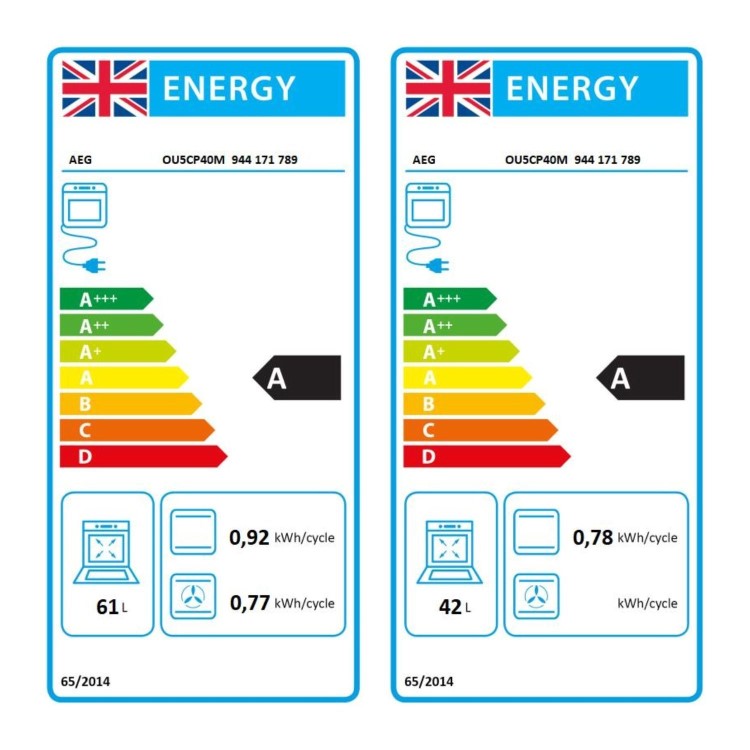 AEG 6000 Series OU5CP40M Built-In Electric Double Oven - Stainless Steel