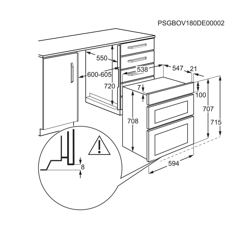 AEG 6000 Series OU5NU20B Built-In Electric Double Oven - Black