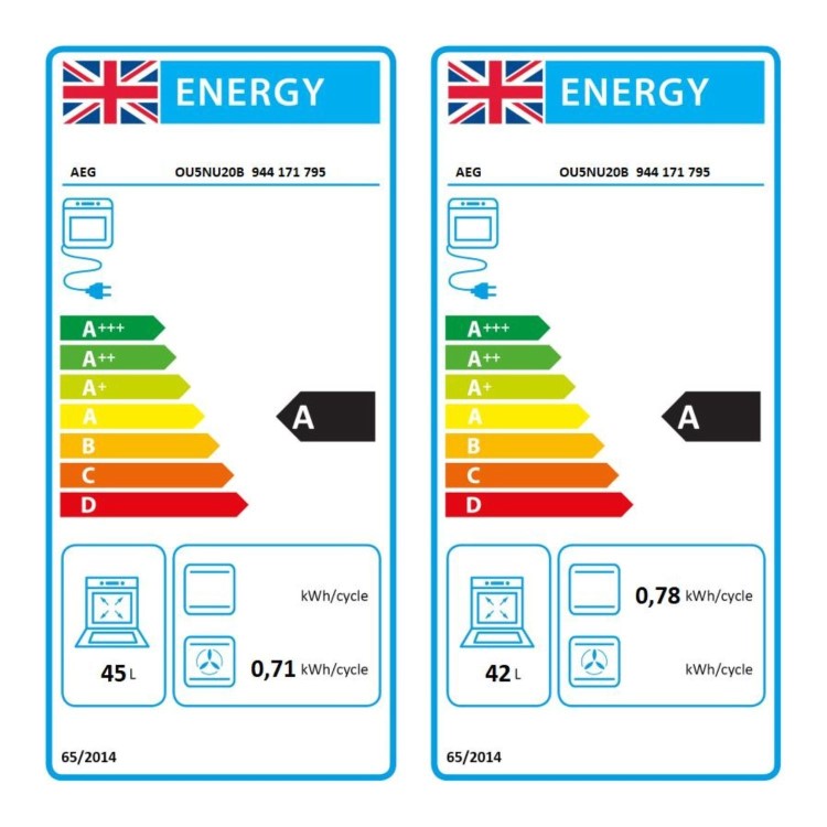 AEG 6000 Series OU5NU20B Built-In Electric Double Oven - Black