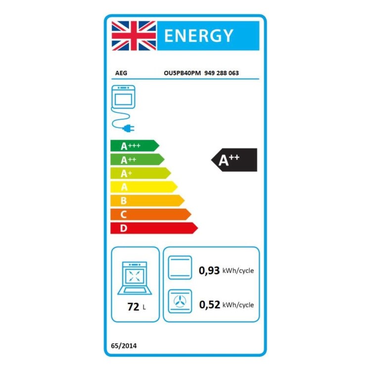 AEG 5000 Series OU5PB40PM Built-In Electric Single Oven - Stainless Steel