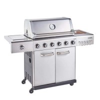 Refurbished Outback Jupiter 6 Burner Hybrid BBQ Grill with Chopping Board - Stainless Steel