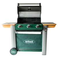 Outback Ranger 3 Burner Hybrid Gas BBQ in Green