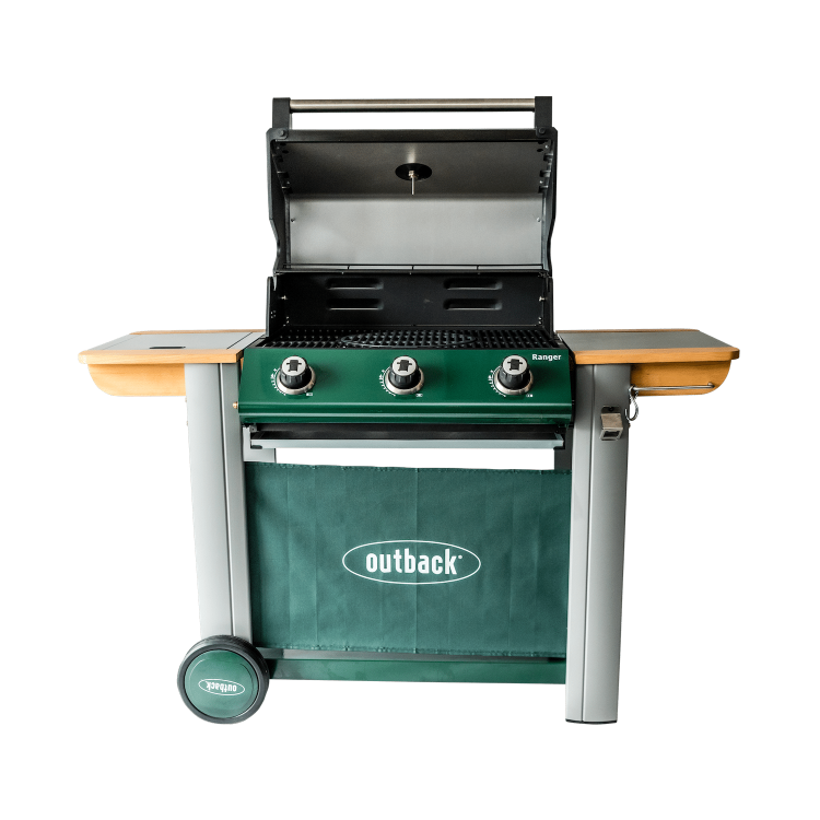 Outback Ranger 3 Burner Hybrid Gas BBQ in Green