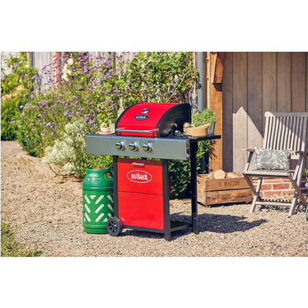 Outback OUT371148 Mercury 3 Burner Gas BBQ - Red