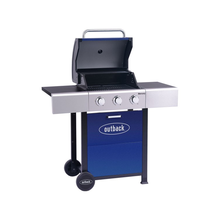 Outback OUT371168 Mercury 3 Burner Gas BBQ - Blue