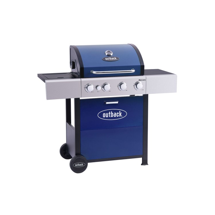 Outback Mercury 4 Burner Gas BBQ - Blue