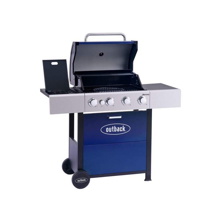 Outback Mercury 4 Burner Gas BBQ - Blue