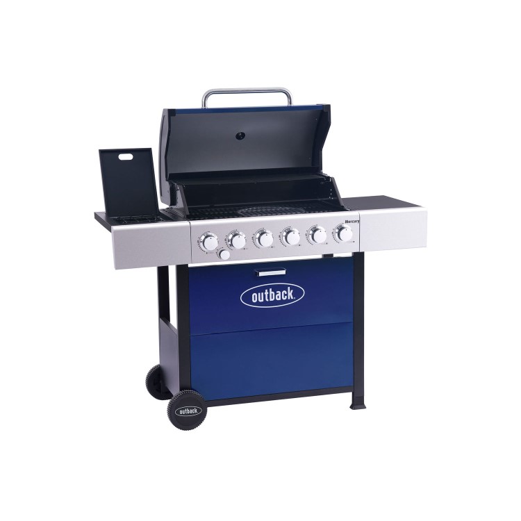 Outback Mercury 6 Burner Gas BBQ in Blue