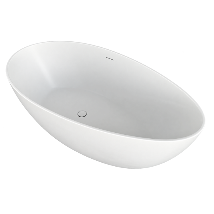 Matt White Freestanding Double Ended Bath 1600 x 820mm - Ovo