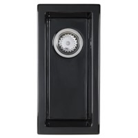Astracast OX05GBHOMESK Onyx' Undermount Or Inset Half Bowl Ceramic Sink in Black