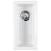 Astracast OX05WHHOMESK Onyx' Undermount Or Inset Half Bowl Ceramic Sink in White