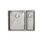 Astracast OX15XBHOMEPKR5 Onyx' Undermount 1.5 Bowl Brushed Stainless Steel Sink with Right Hand Small Bowl & Accessories