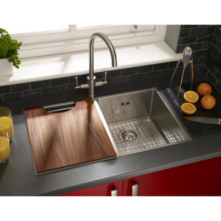 Astracast OX20XBHOMEPK5 Onyx Undermount Double Bowl Brushed Stainless Steel Sink & Accessories