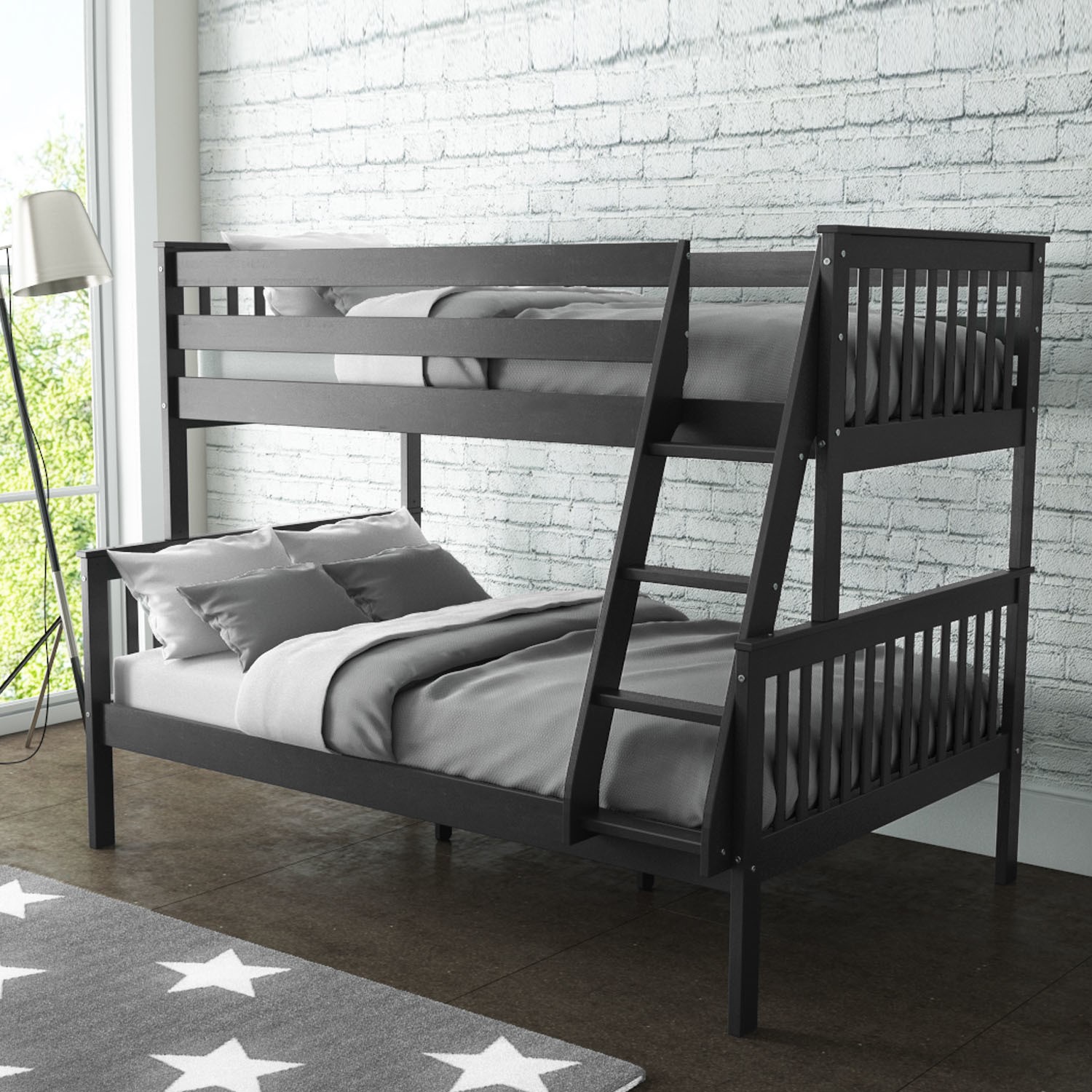 New Oxford Triple Bunk Bed Sleeper In Dark Grey Small Double New Oxford Triple Bunk Bed Sleeper In Dark Grey Small Double Bedroom Furniture