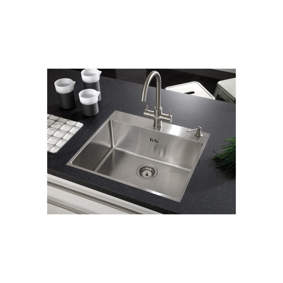 Astracast OXS2XBHOMEPK Onyx Undermount Square Large Single Bowl Brushed