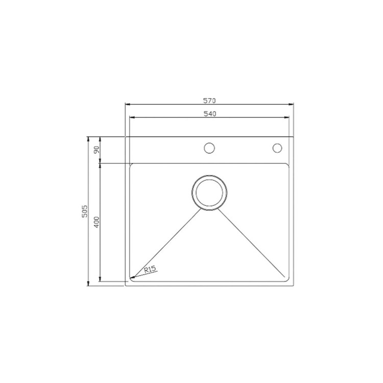 GRADE A1 - As new but box opened - Astracast OXS2XBHOMEPK Onyx flush mount Square Large Single Bowl Brushed Stainless Steel Sink With Soap Dispenser
