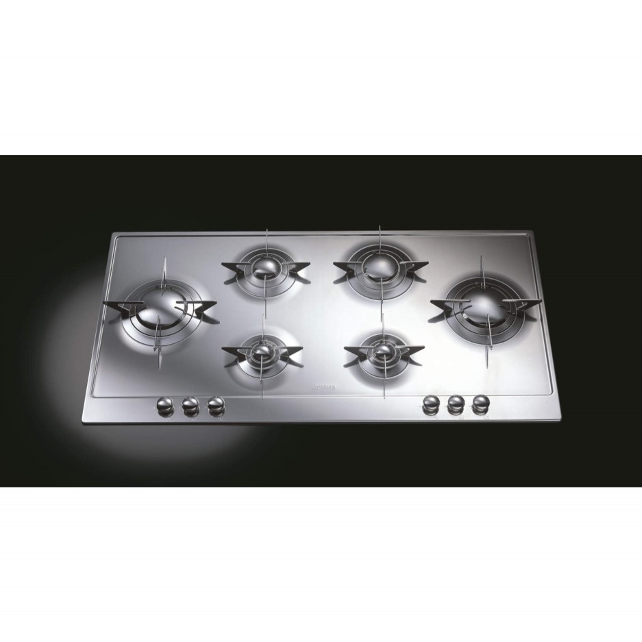 Smeg P106ES 100cm Polished Stainless Steel Piano Design 6 Burner Gas
