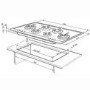 Smeg P106 100cm wide Piano Design Gas Hob
