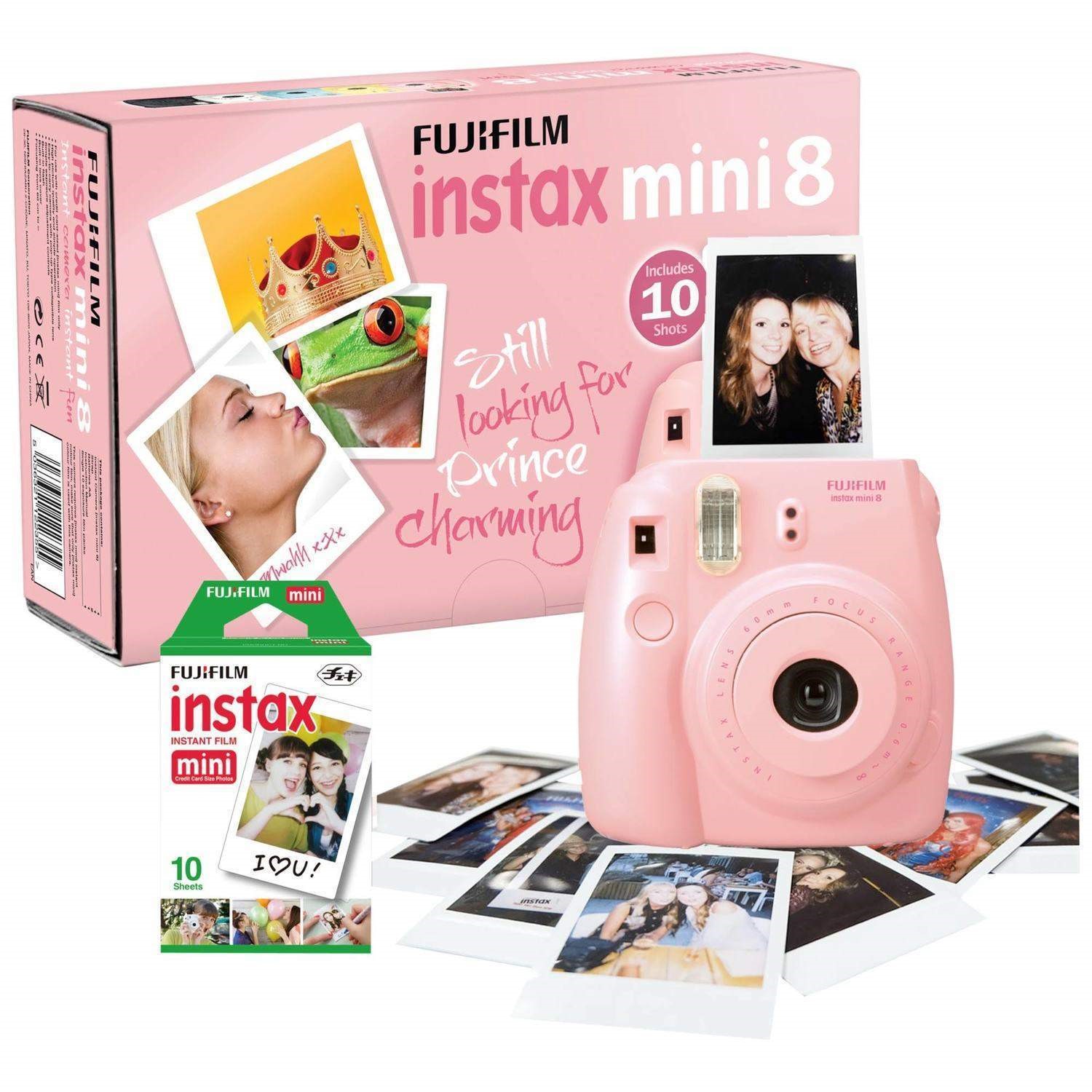 Fuji Instax Mini 8 Pink Instant Camera inc 10 Shots P10GLB3605A