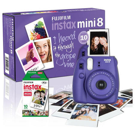 Fuji Instax Mini 8 Grape Instant Camera inc 10 Shots