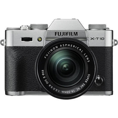 FujiFilm X-T10 Camera Silver XC 16-50mm II Lens Kit 16.3MP 3.0LCD FHD WiFi