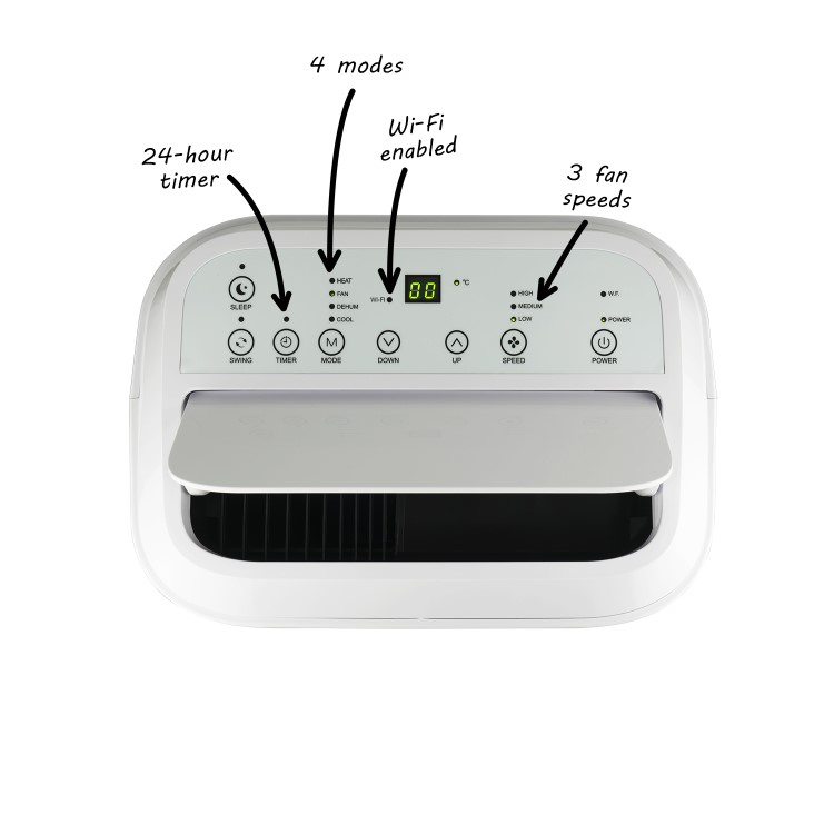 Refurbished electriQ 12000 BTU Smart Portable Air Conditioner with Heating Function