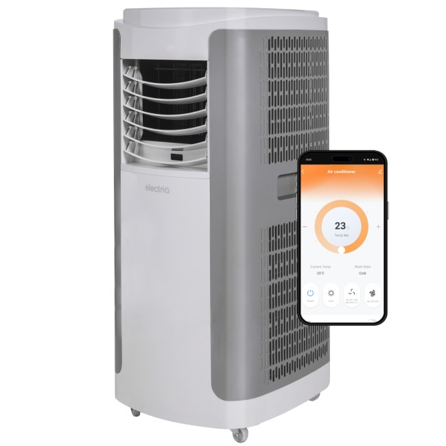 electriQ 12000 BTU WiFi Smart Air Conditioner with Heat Pump for medium sized rooms
