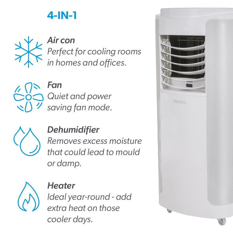 Refurbished electriQ 12000 BTU 3.5 kW WIFI Smart App 4-in-1 Air Conditioner