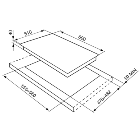 Smeg P1640X Linea Stainless Steel 4 Burner 60cm Gas Hob