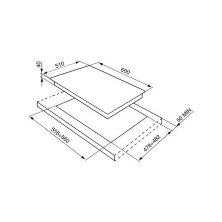 Smeg P1641XT Linea 4 Burner 60cm Gas Hob With Ultra Rapid Burner And Cast Iron Pan Stands Stainless Steel