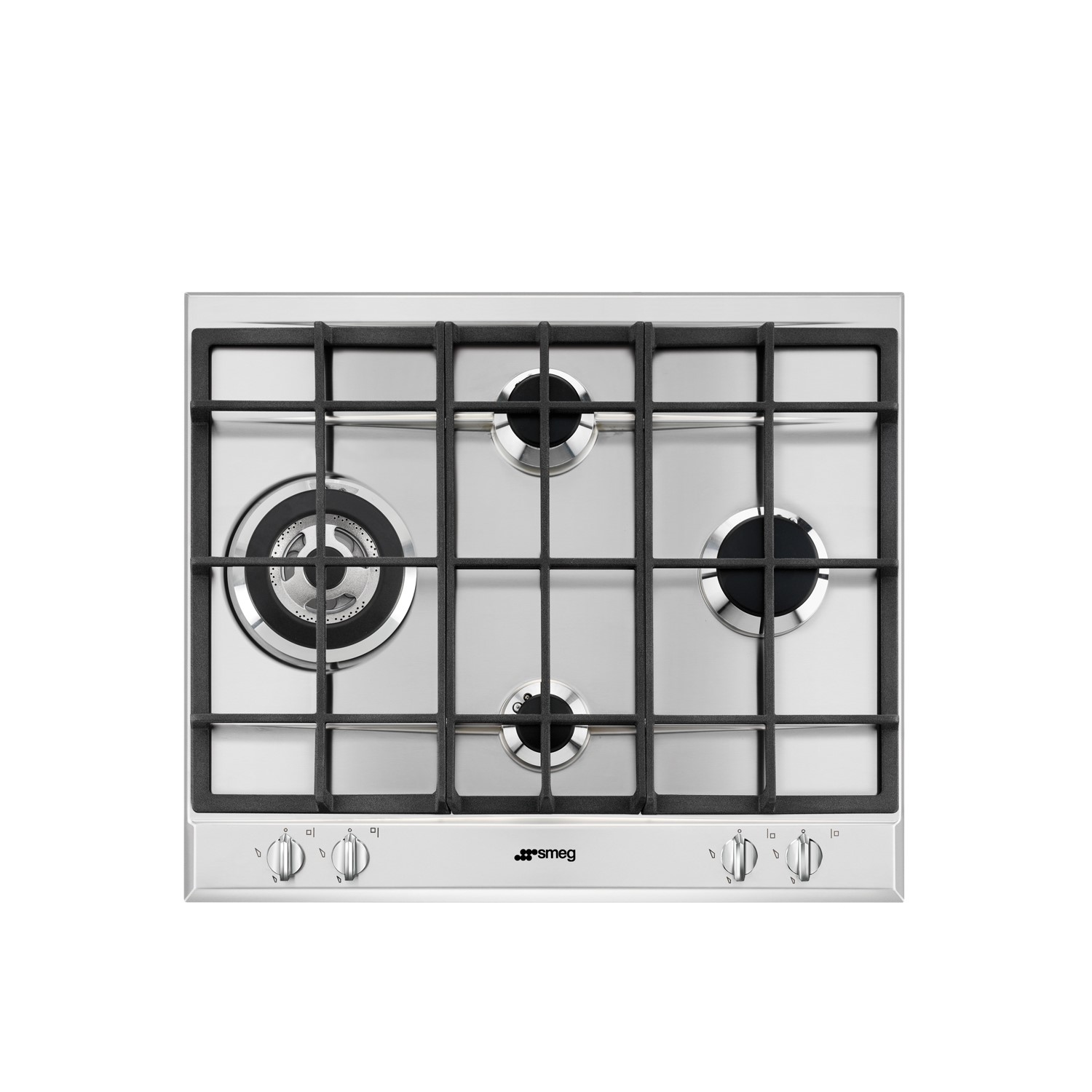 Refurbished Smeg P261XGH 60cm 4 Burner Gas Hob with Ultra Rapid Burner