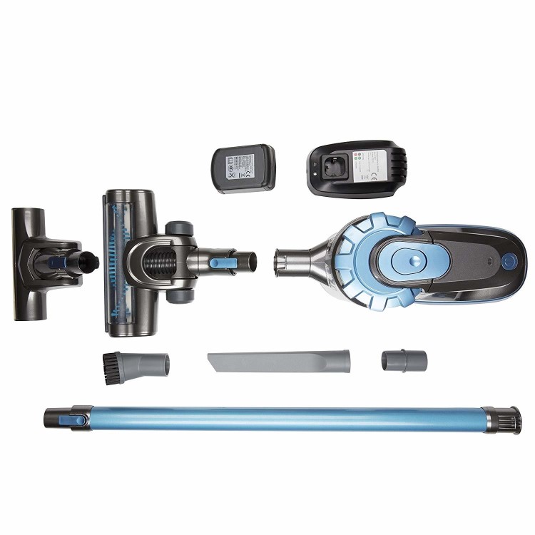 GRADE A1 - Pifco P28040 2-in-1 Cordless Stick & Handheld Vacuum Cleaner - Grey & Blue