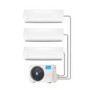 3 Way Multisplit 42000 BTU Inverter Air Conditioner with two 18000 BTU plus one 9000 indoor units to a  single  outdoor