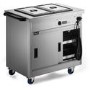 Lincat P6B2 Panther 670 Series Mobile Hot Cupboard with Bain Marie Top - 2 x 1/1 GN, Plug in
