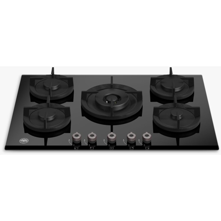 Bertazzoni Professional 75cm Gas on Glass 5 Burner Gas Hob - Black