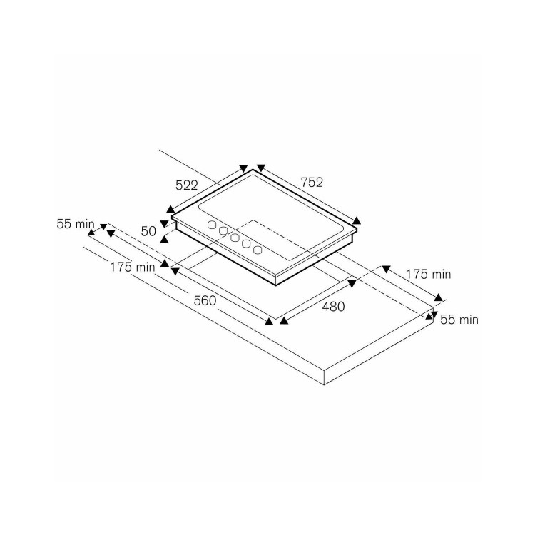 Bertazzoni Professional 75cm 5 Burner Gas Hob - Black