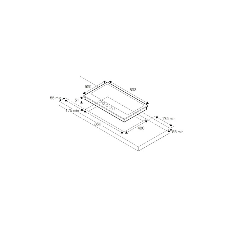 Bertazzoni Professional 90cm Gas on Glass 5 Burner Gas Hob - Black