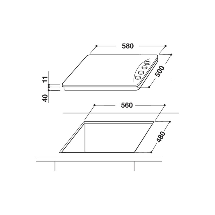 GRADE A2 - Indesit PAA642IWH Aria 58cm Four Burner Gas Hob White
