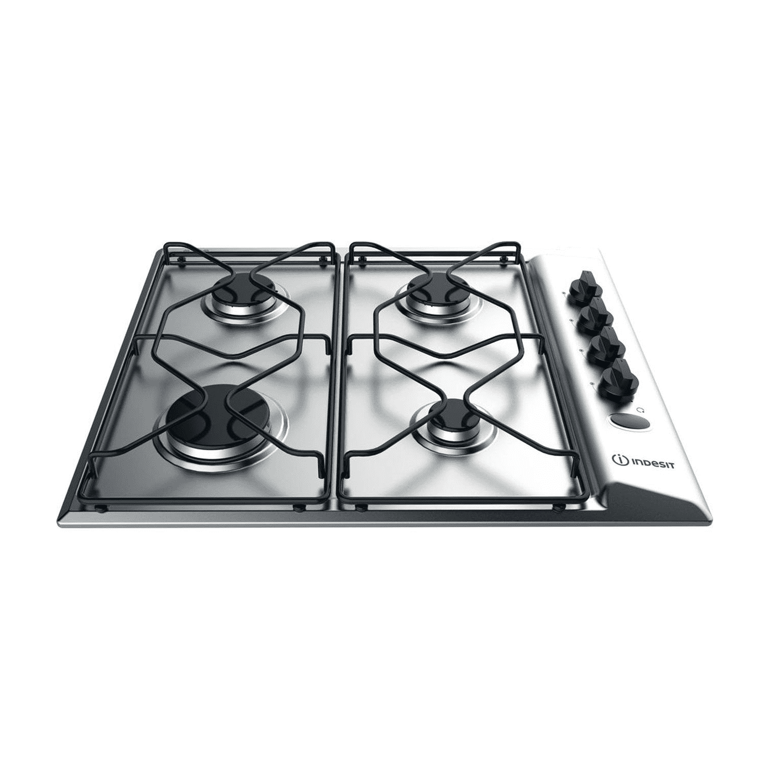 Refurbished Indesit Aria PAA642IXI 58cm 4 Burner Gas Hob Inox