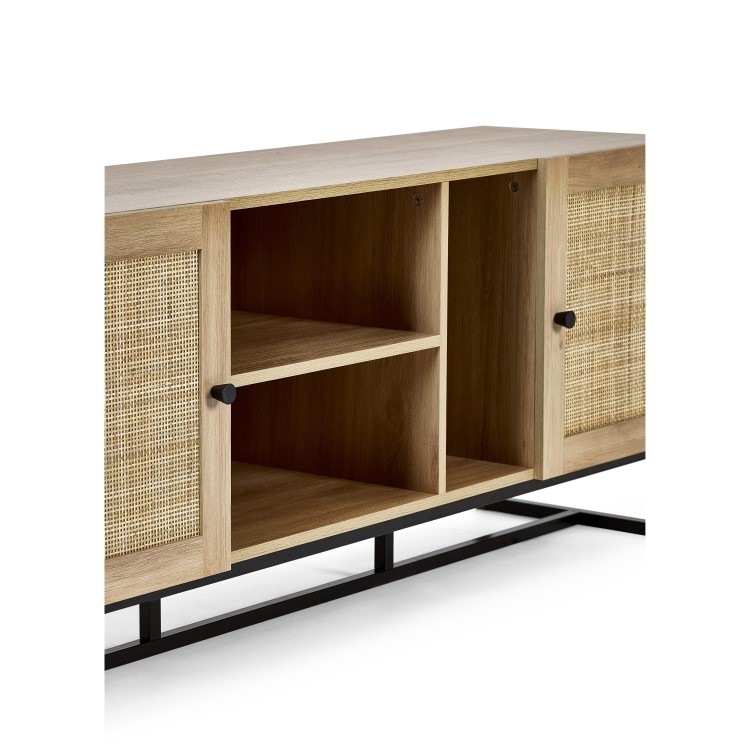 Large Oak TV Stand with Storage - TV's up to 60" - Padstow
