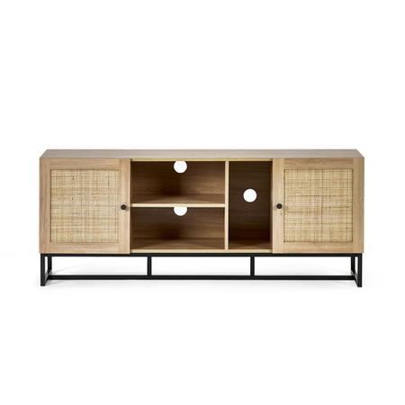 Large Oak TV Stand with Storage - TV's up to 60" - Padstow