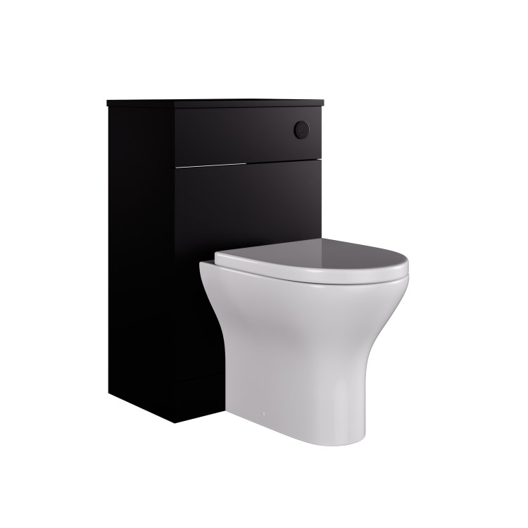 Black 500mm Back to Wall Toilet Unit Only - Palma