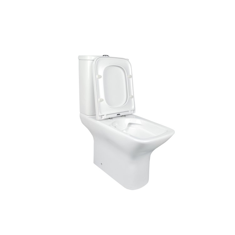 Close Coupled Rimless Open Back Toilet with Soft Close Seat - Palma 