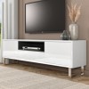 Wide White Gloss TV Stand with Storage - TV&#39;s up to 77&quot; - Paloma