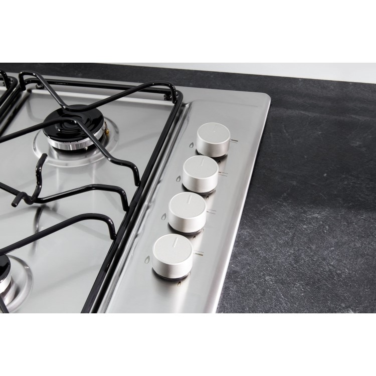 Refurbished Hotpoint PAN642IXH 58cm 4 Burner Gas Hob Stainless Steel