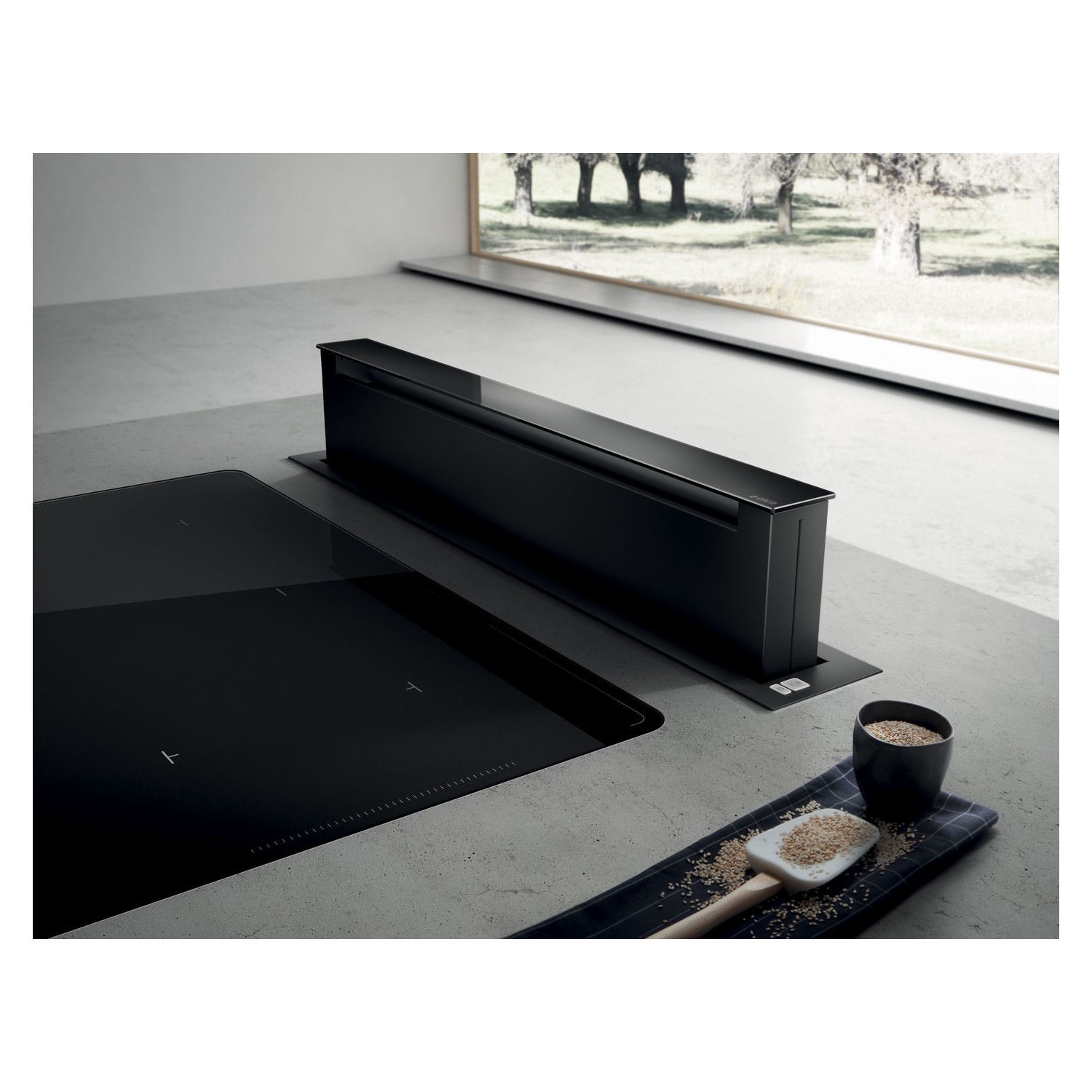 Elica Pandora-Blk 84Cm Wide Touch Control Downdraft Extractor  PANDORA-BLK