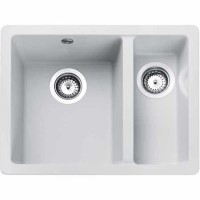 GRADE A1 - Rangemaster PAR3115CW Paragon Igneous Undermount 1.5 Bowl Composite Sink - Crystal White